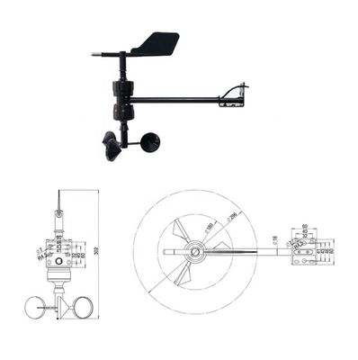 Meteorological DC 5V 0-5V T Type Wind Speed and Direction Sensor for Weather Station