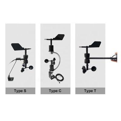 IP64 Protection level BGT DC 5V 0-5V T Type anemometers and vanes for Weather Station