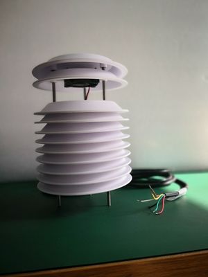 Aspirated Radiation Shield Weather Station for Atmospheric Temperature Humidity Sensing